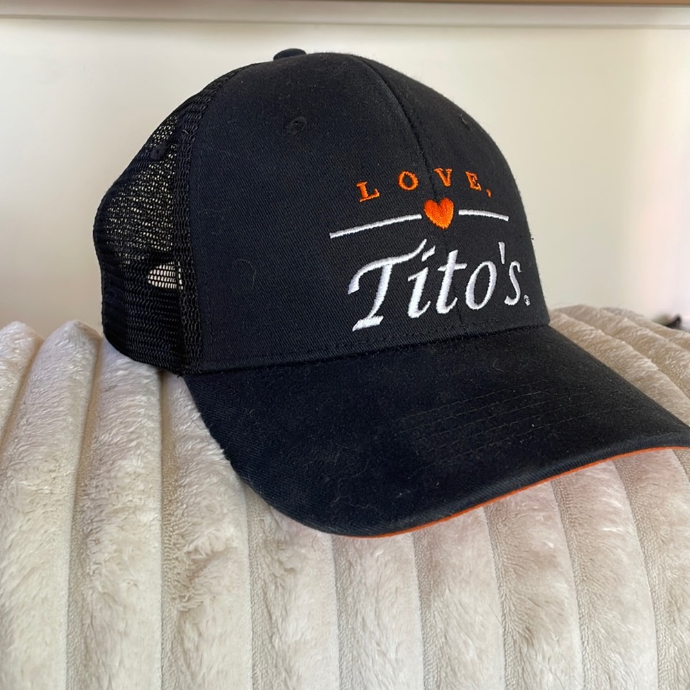 Tito's Vodka - Love Tito's Stitched Black & Orange Mesh Snapback Adjustable Hat